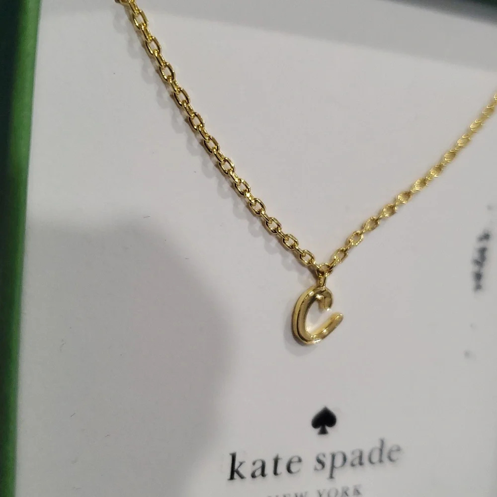 Kate Spade One in a million C initial pendant‎ gold plated necklace new